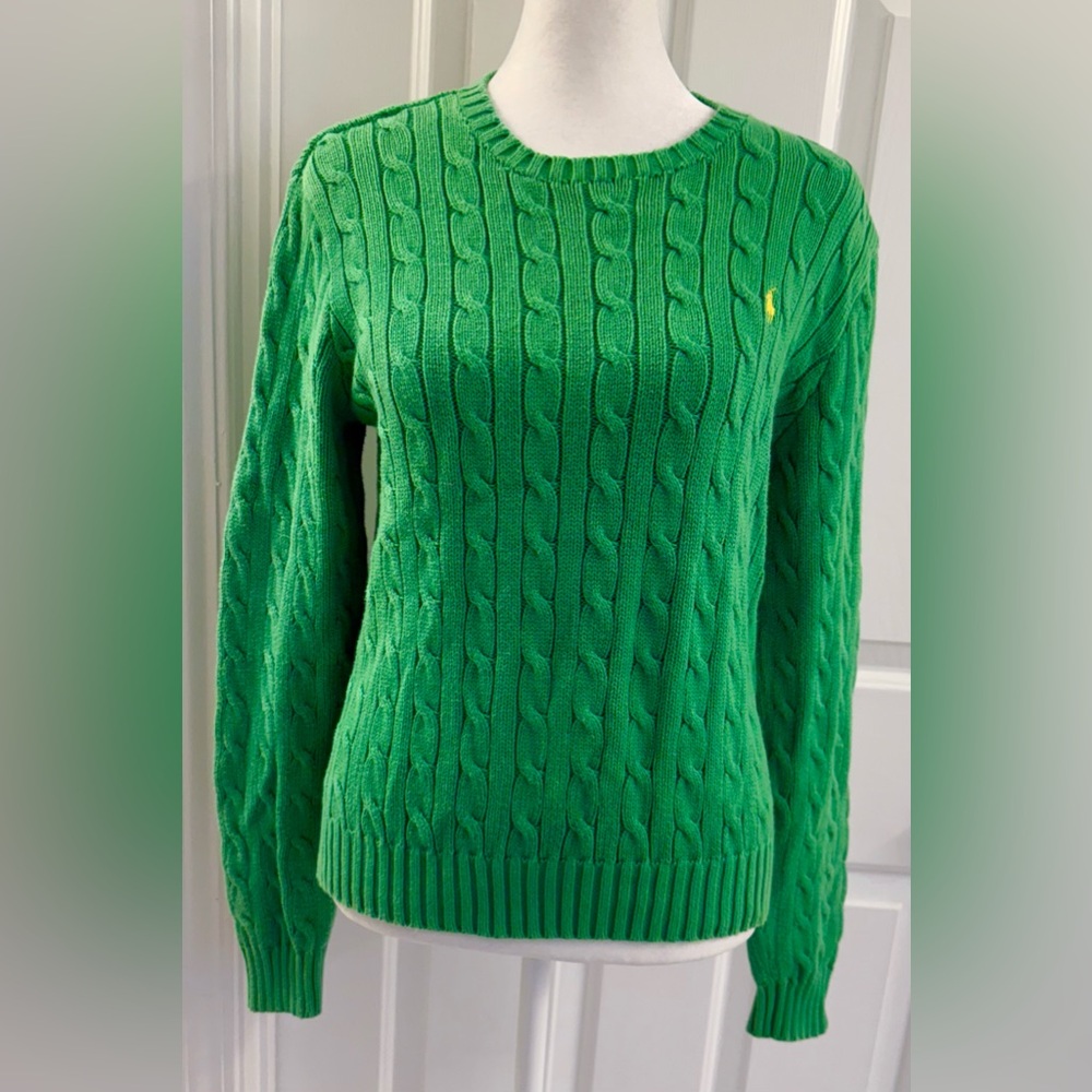 Lauren Ralph Lauren Green Cable Knit Sweater